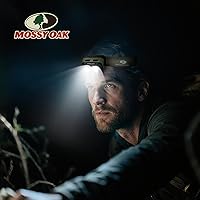 Vista 8 de Mossy Oak 600 Lumens LED Headlamp, Dual Power Source, Motion Sensor Head Lamp with Magnetic Base, Stepless Dimming, Memory Mode for Camping
