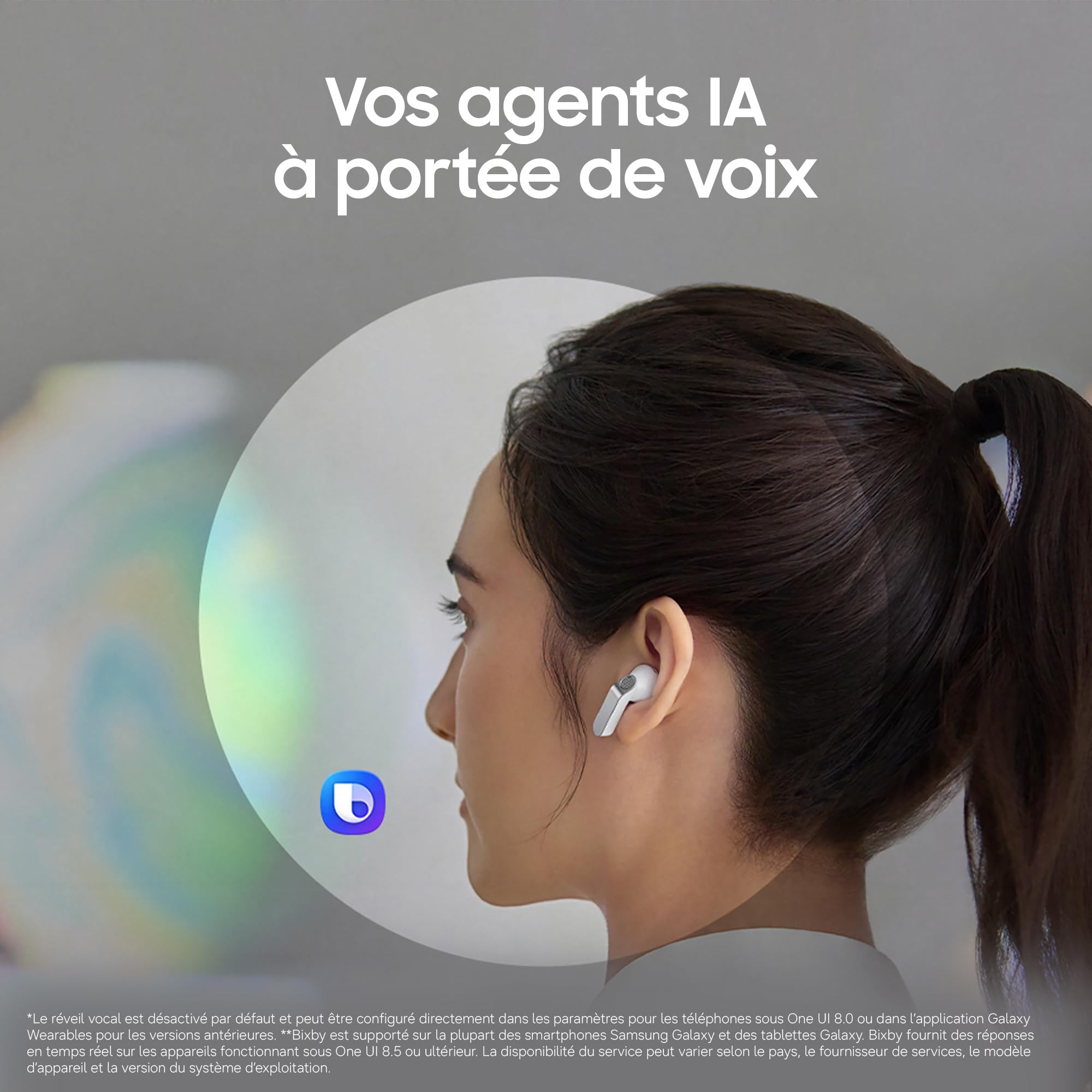 Samsung Galaxy Buds4, Écouteurs Bluetooth sans Fil, Haut-Parleur Dynamique, Codec Hi-FI, Appels Ultra clairs, Audio 360, Réduction de Bruit Adaptative, Chargeur Secteur Inclus, Noir