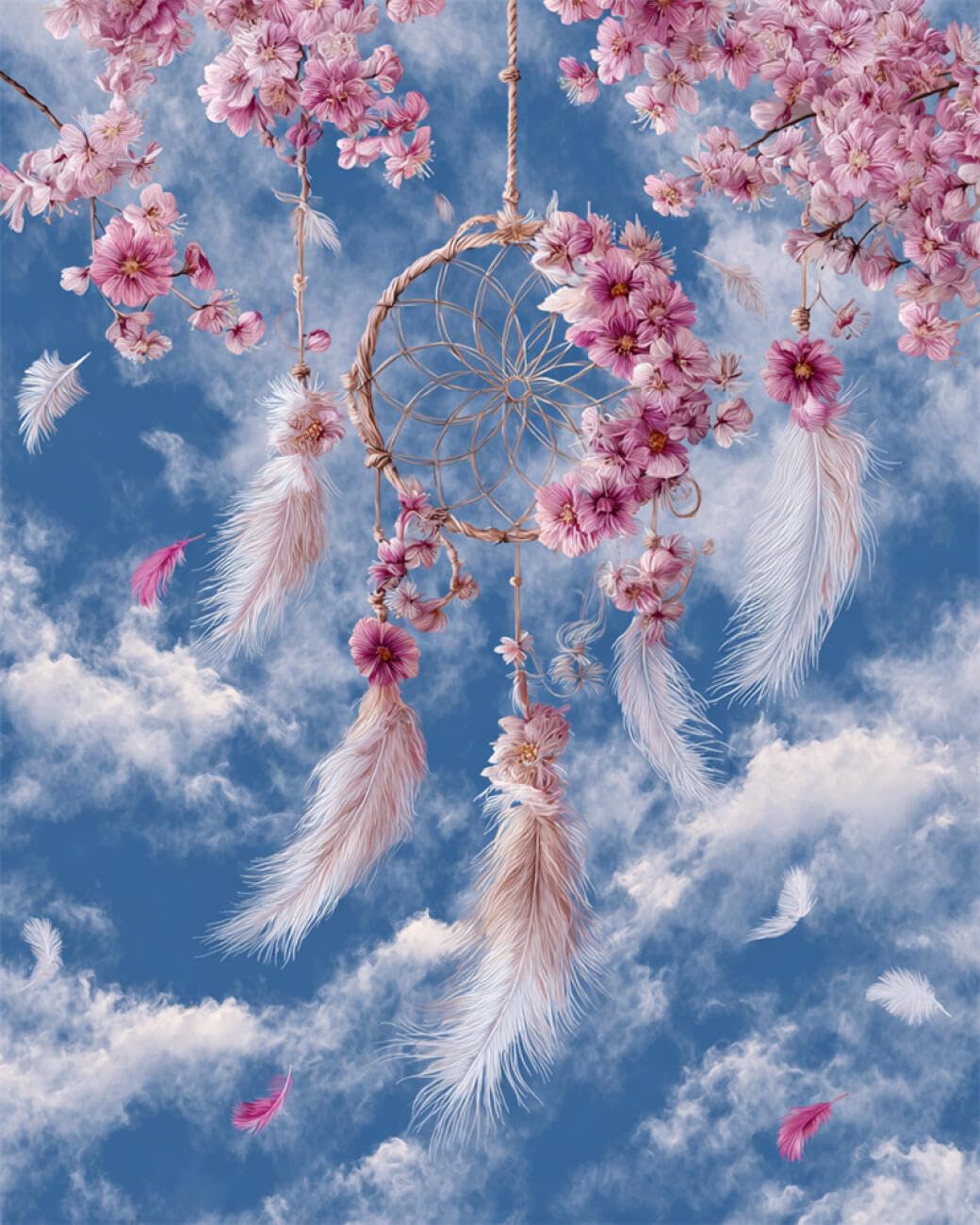 RKFLGEW DIY Embroidery Set Fantasy Dreamcatcher 40x50cm