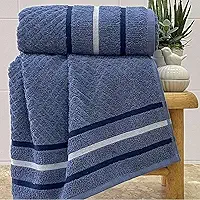 Toalha Banho Gigante Algodão Luxo Macia Alta Absorção Felpuda Premium Fio Penteado Hotel Spa Cor Azul