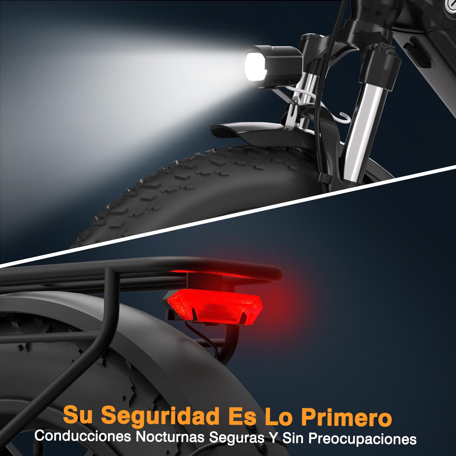 Bodywel F20 Bicicletas Eléctricas Adultos, 20x3” e-Bike Todo Terreno, Batería 48V 15Ah, Motor 250W, 7 Velocidades, Suspensión Ajustable, Frenos de Disco Doble- Plegable