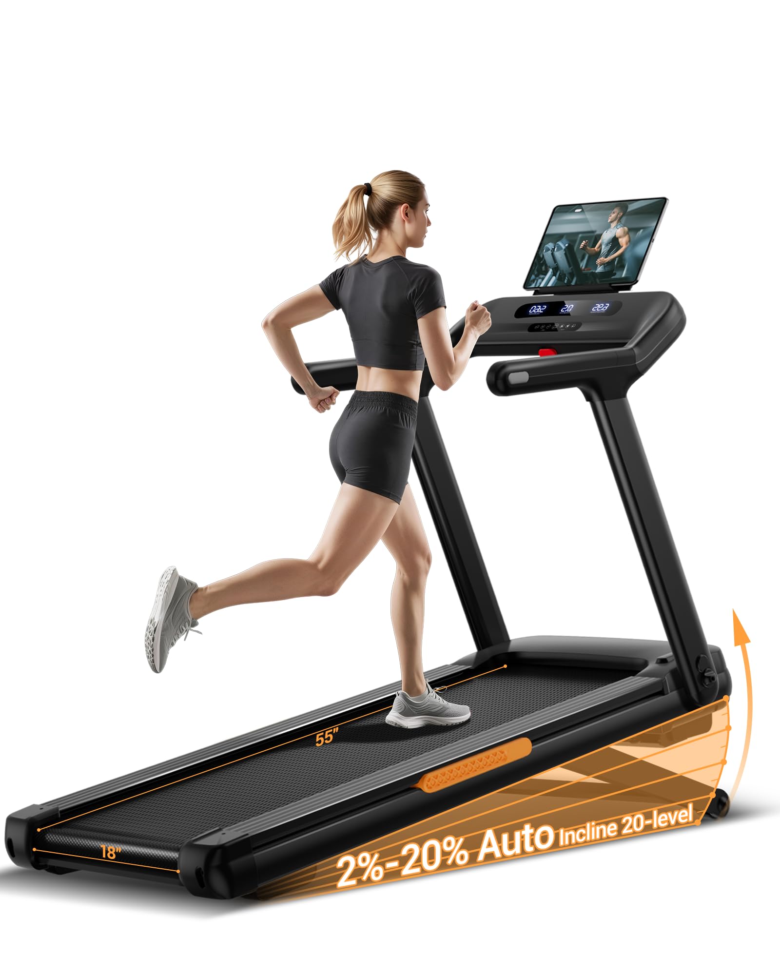UMAY Fitness Treadmill with 20% Auto Incline