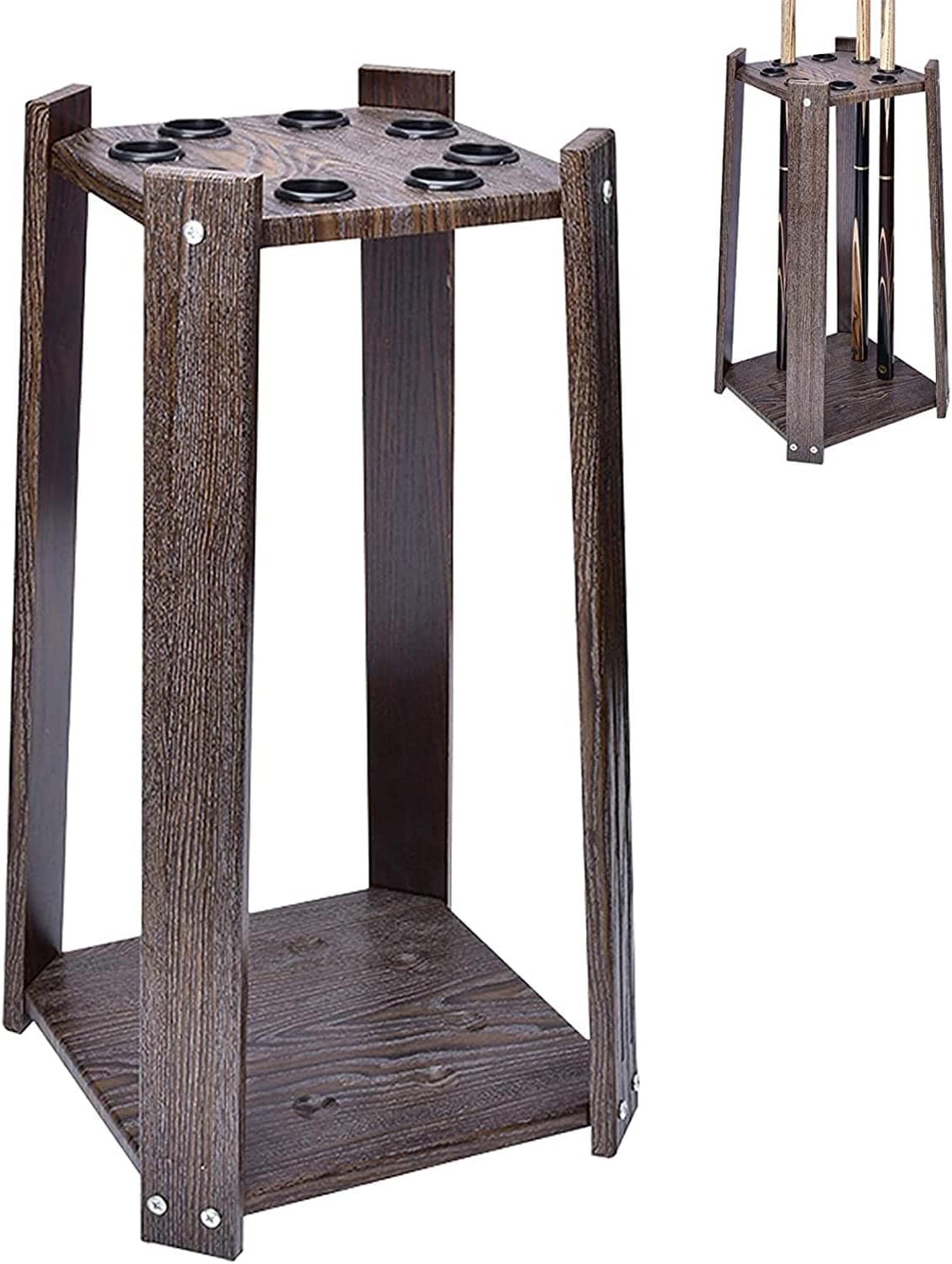 Pool Cue Racks,Pool Cue Stick Holder -Stand Billiard Pool Cue,Billiard Stick Stand/K Brown/Height 58Cm (K Brown Height 58Cm)