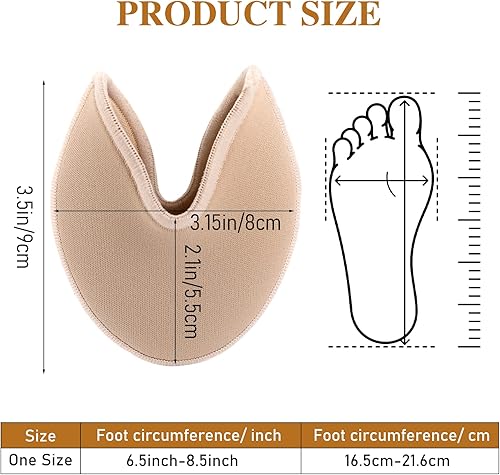 Miniatura 4 de Ballet Pointe Dance Shoe Toe Covers - Almohadillas envolventes para el antepié, medias almohadillas, plantillas de esponja, color de piel, Color