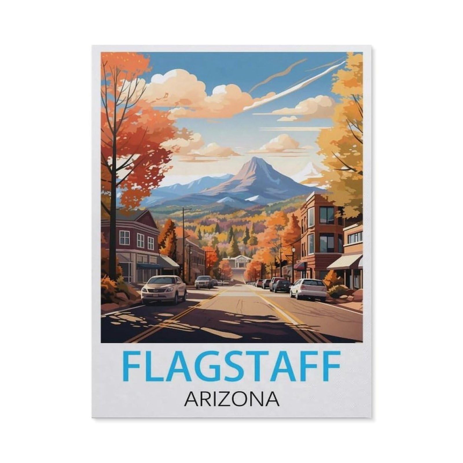 BEAYODKP 5D DIY Diamond Painting Kit，Flagstaff Arizona Vintage Travel Posters，Crystal Mosaic Full Drill Round Diamond Painting Embroidery Accessories（40 x 50 cm/15.74 x 19.68 inches）-BY17