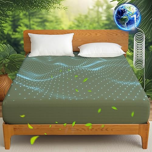 Ivellow Grounding Sheets King - Sábanas King 10% de fibra plateada pura, 90% algodón orgánico, tamaño King, bolsillo profundo de 16 pulgadas, suave,