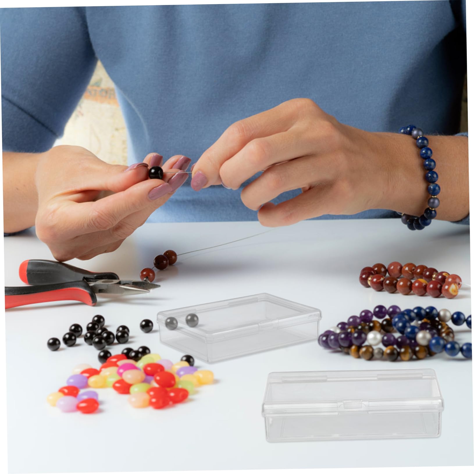 Didiseaon 5 Set Di Contenitori Per Gioielli in Plastica Di Piccole Dimensioni Scatola Di Cartone Organizer Per Perline Robusto E Versatile 8 Pezzi * 5