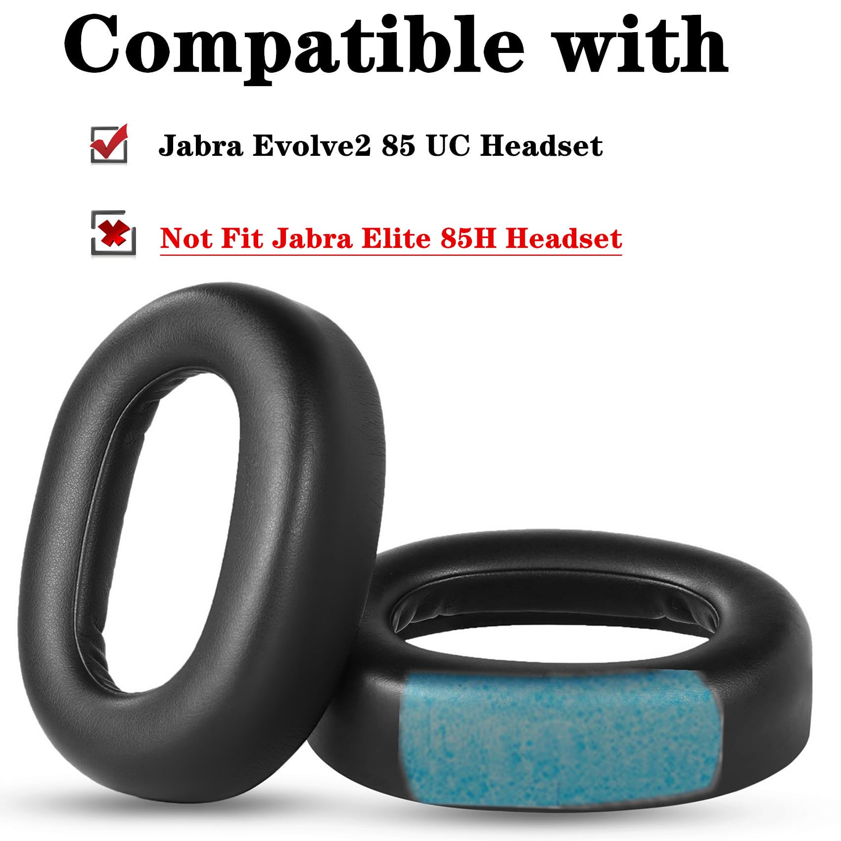 SOULWIT Ersatz-Ohrpolster Für Jabra Evolve2 85 – Proteinleder Mit Memory-Schaum, Geräuschisolierend