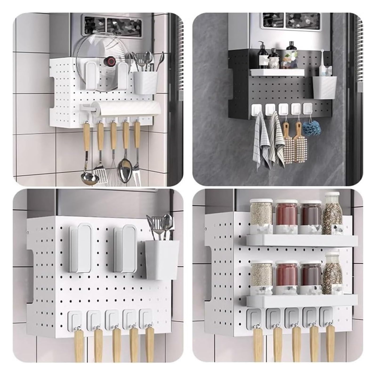 Muro Panel Perforado Para Herramientas Kit Organizador De Tablero Perforado, Protector Contra Salpicaduras De Cocina Con Accesorios, Estante De Almacenamiento For Montaje En Pared, Tablero Con Orifici