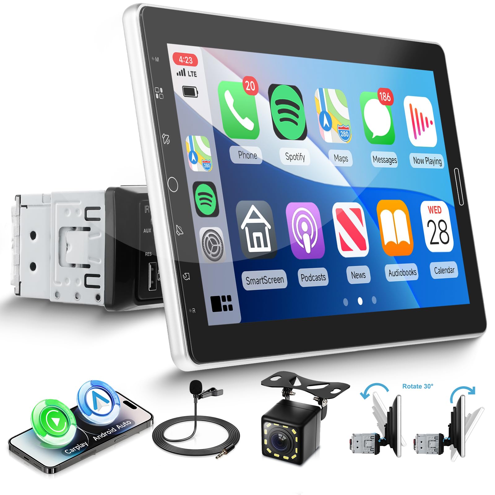 din car radio touch screen 10.1 inch bluetooth fm gps