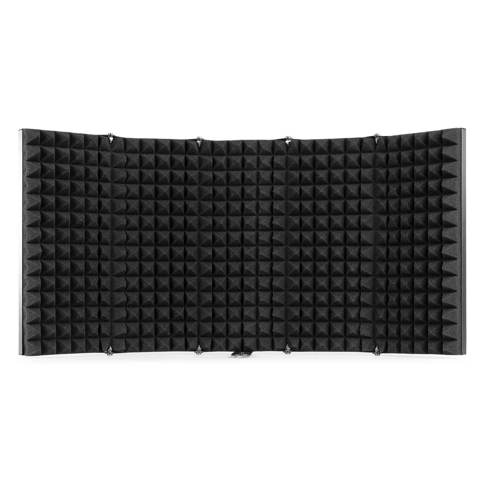 Vonyx MRF30 - Panel acústico para micrófono, pantalla metálica de 5 paneles, paneles laterales ajustables y plegables, montaje en pie o mesa, ideal para su estudio de grabación