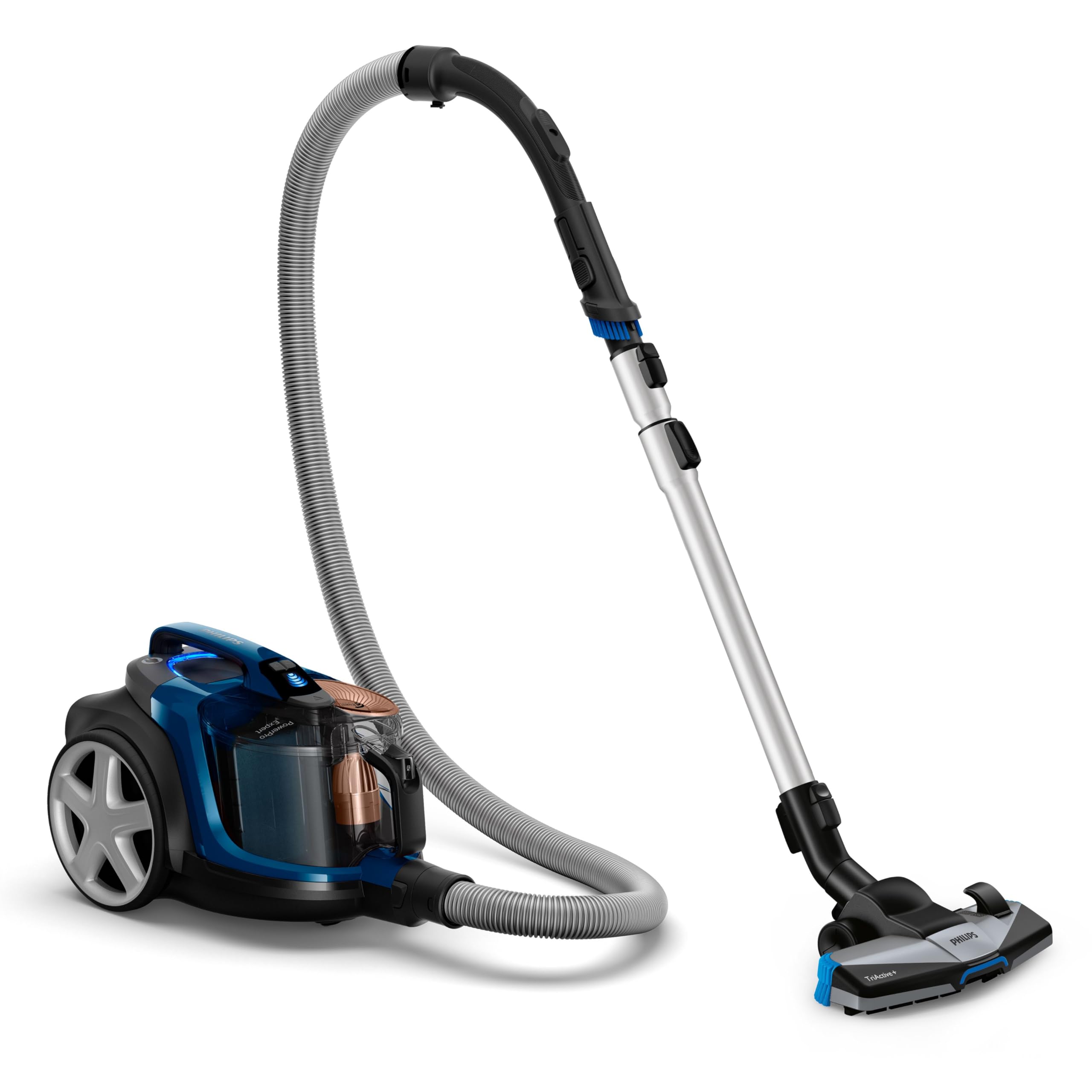 Philips PowerPro Expert Aspirapolvere Senza Sacco - Motore Potente da 900W, Filtro HEPA Allergy Lock, TriActive+ per Pavimenti e Tappeti, Blu (FC9745/09)