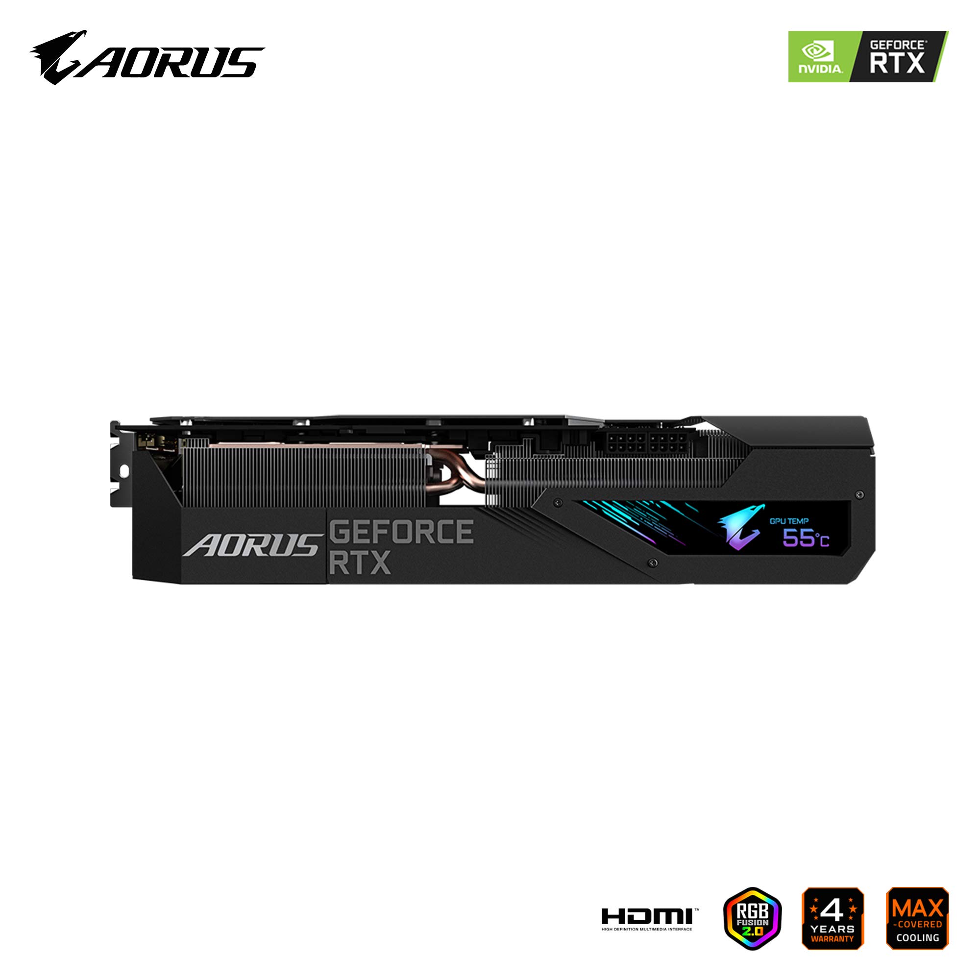 Gigabyte GV-N3080AORUS M-10GD, Karta Graficzna, 10 GB, Aorus Geforce RTX 3080 Master, Czarny