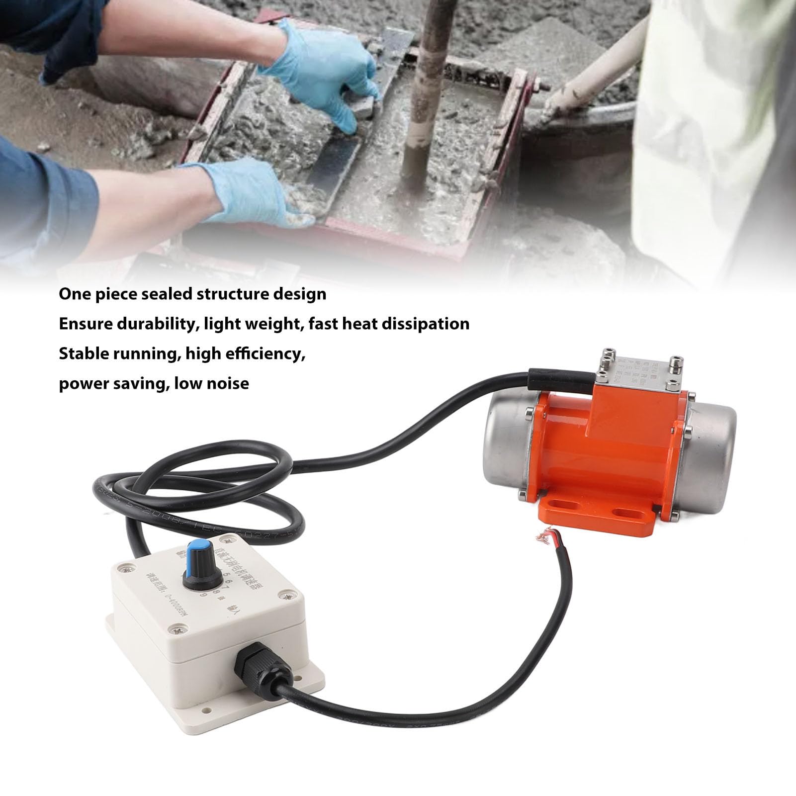 Motore Vibrante per Vibratore per Calcestruzzo, Motore Vibrante Senza Spazzole in Lega di Alluminio IP65 DC 24V per la Lavorazione dei Metalli (30W)