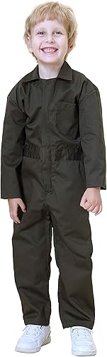 Miniatura 4 de TOPTIE Overol para niños, traje de mecánico, Navidad, Halloween, traje de vuelo, mono mecánico