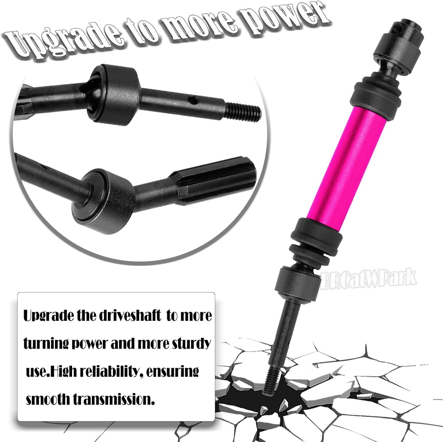 Drive Shaft Axles Upgrades Part for 1/10 Slash 2WD (VXL),RC Steel #45 2Pcs Driveshafts CVD w/Hex Hops Up,Pink