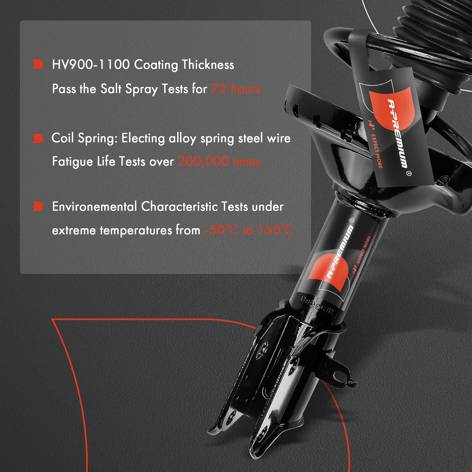 A-Premium Fronts Compatible with Subaru Impreza 2015-2016 - 2x Replacement Suspension Complete Strut Assembly Shock with Coil Spring