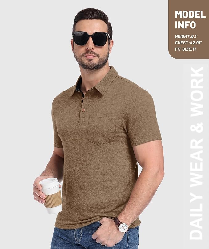 Polo para hombre talla L color azul miniatura 6