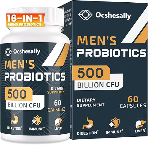 Probióticos para hombres, 500 mil millones de UFC y 12 cepas probióticos para hombre, con cúrcuma, arándano, goji - Probióticos para la salud