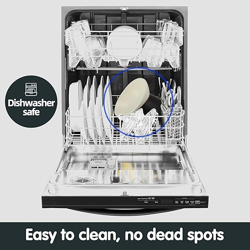 Miniatura 6 de Bulldog Bowl - Plato antideslizante de goma desmontable para perros y gatos, base inclinada estéril para mascotas (negro, 3.5 tazas (perro