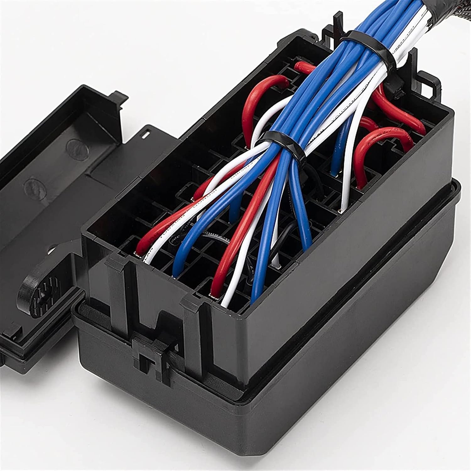 12-Slot Wired Relay Block 6 Way Blade Fuse Holder 6 Way Relays 4 Pin 12V 40A Metallic Pins with Spade Terminals for Automotive