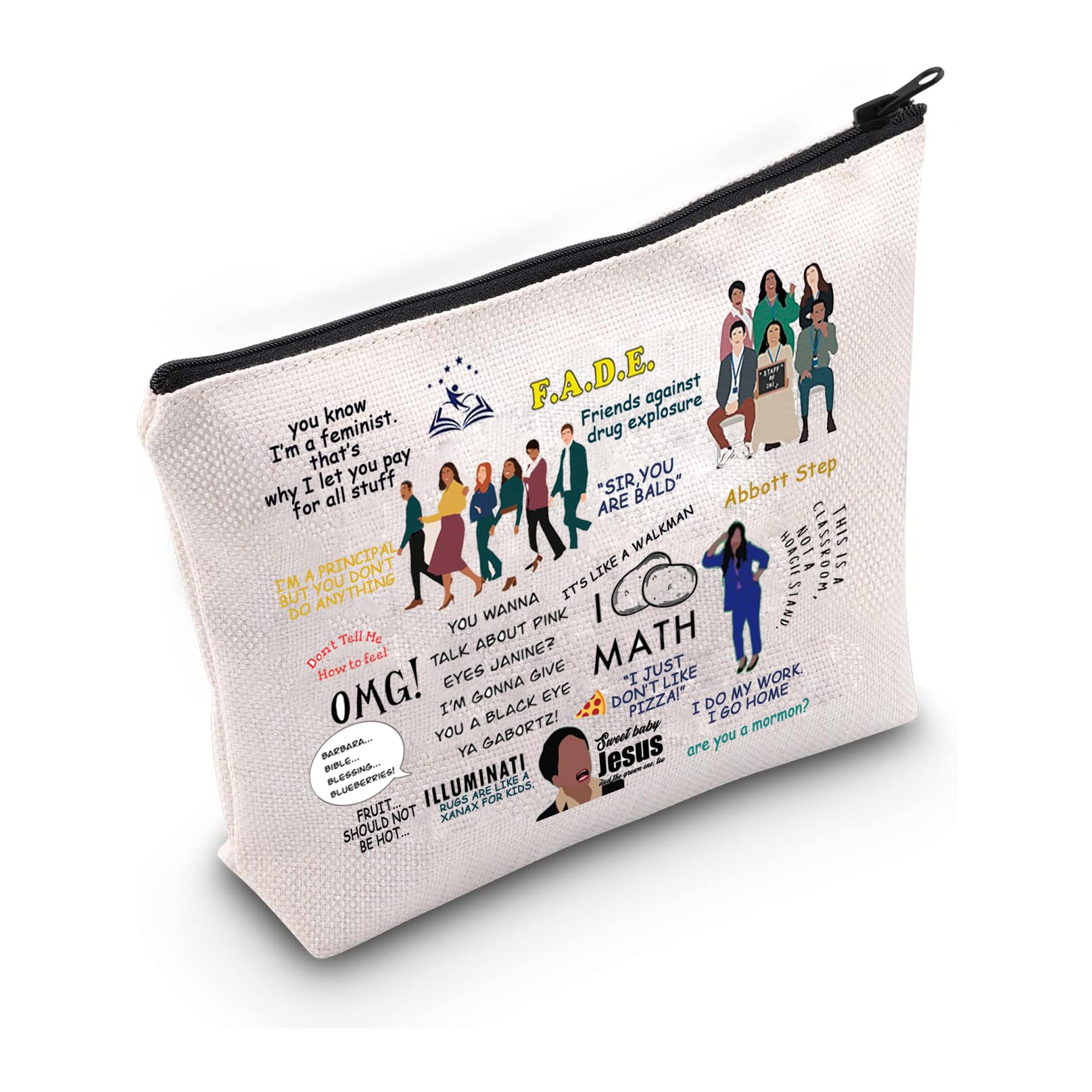 PXTIDY Teacher TV Show Inspired Gift Principal Janine Makeup Bag Funny TV Show Gift For Fans Teacher Cosmetic Bag