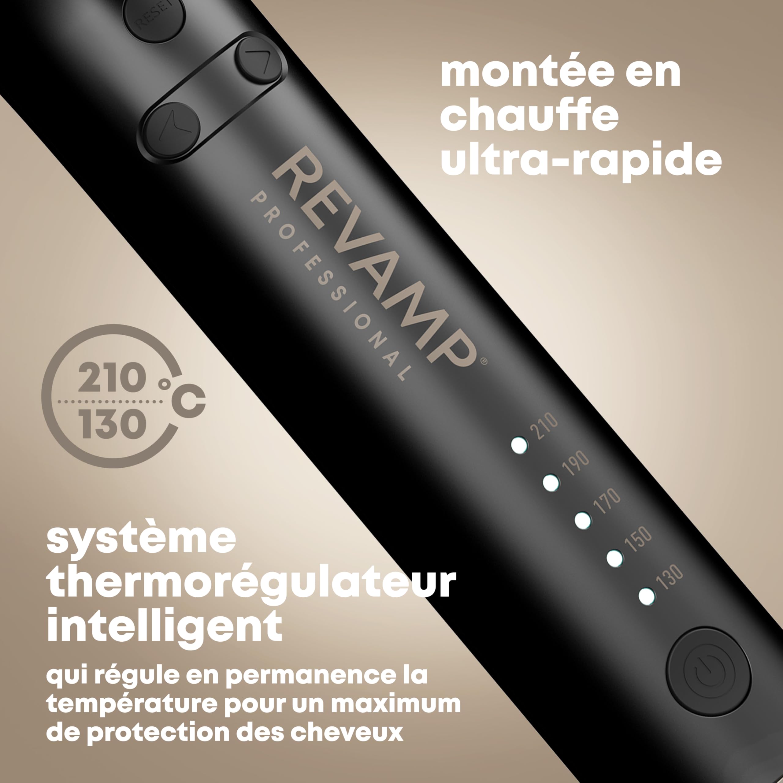REVAMP Auto Revolve Boucleur Automatique Fer à Boucler – Boucleur à Cheveux Rotatif, Cylindre Céramique, Pour Boucles Souples et Ondulations Wavy – Fer à Boucler Automatique Professionnel