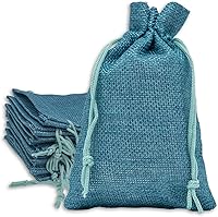 Vista 10 de TheDisplayGuys - Paquete de 12 bolsas de regalo de arpillera natural de 4 x 6 pulgadas con cordón (marrón natural, pequeña) para recuerdos