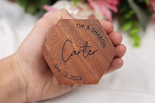 Miniatura 6 de Personalized Wooden Ring Box, Custom Wedding Ring Box, Engagement Ring Box, Custom Ring Holder