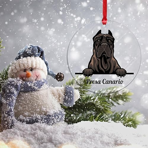 Miniatura 3 de WoGuangis Adorno de Navidad  Presa Canario Acrílico Adorno de árbol de Navidad Recuerdo de vacaciones Colorido Peeking Perro Amante de Mascotas