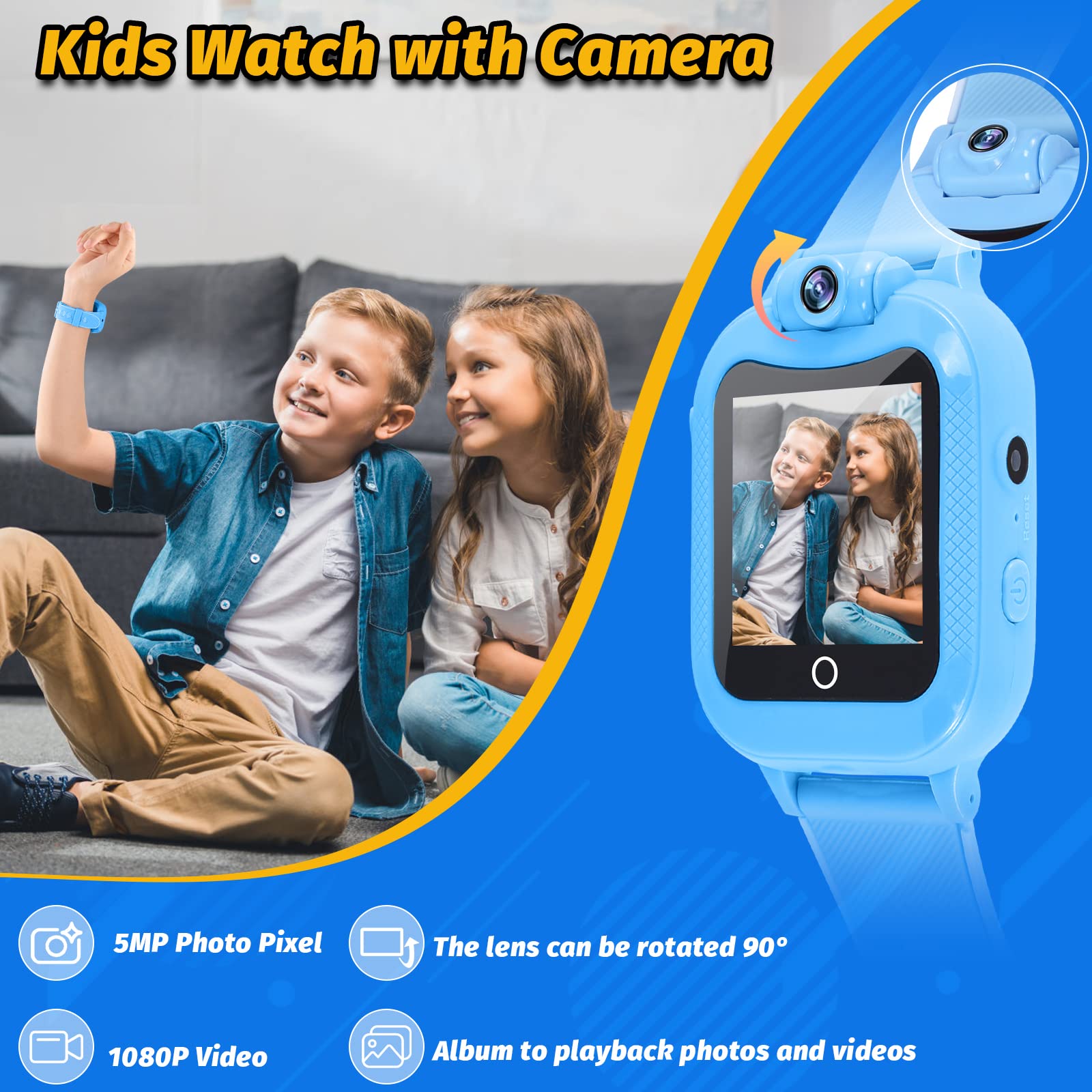 Smartwatch Per Bambini 2-13 Anni - Orologio Con Fotocamera, Giochi, Musica E Contapassi, Regalo Ideale - Foto 11