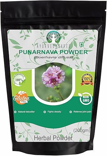 AYURVEDASHREE Punarnava Polvo 200 Gm I Boerhavia diffusa I Apoya el Control de Peso, Riñón, Hígado y Más I Sin OGM I Vegano I Sin Gluten