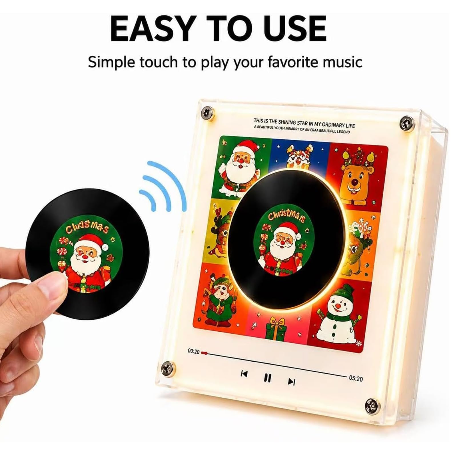 Noël Lecteur de Vinyle réfrigérateur Enregistrement NFC boîte de Musique