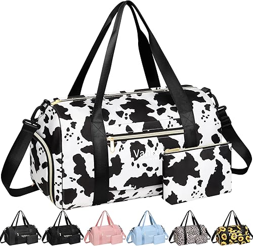 Bolsa de gimnasio para mujer con compartimento para zapatos, impermeable, bolsa de lona deportiva para viajes, fin de semana, para llevar en la