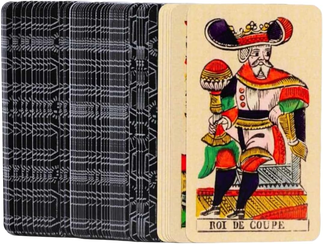 Gassman Tarot de Marseille with | Guide Made in USA | Linen Finish | 78 Cards for Divination | Rigid Box for Storage |