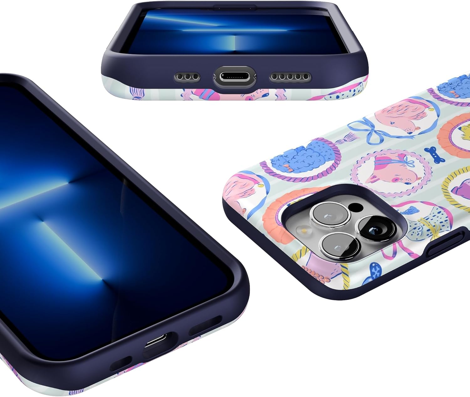 Casely iPhone 13 Pro Case | Chateau Pups | French Dog | Bold Protective Design | Compatible with MagSafe