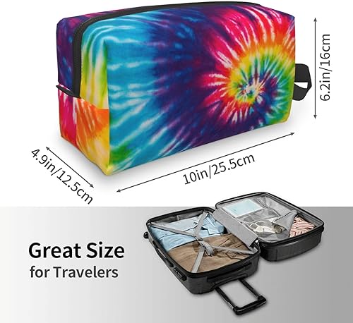 Miniatura 4 de Bolsa de maquillaje Rainbow Tie Dye Neceser portátil de viaje lavado bolsa de almacenamiento con cremallera impermeable bolsa de cosméticos