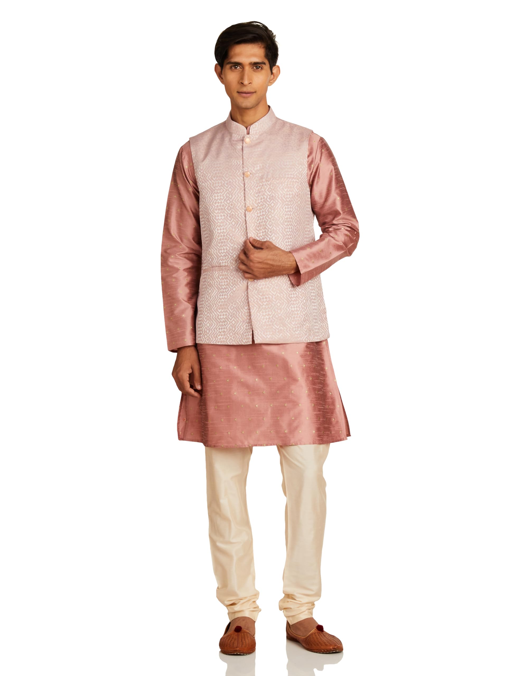 Men's Cotton Blend Printed Kurta Pyjama Set-image-19