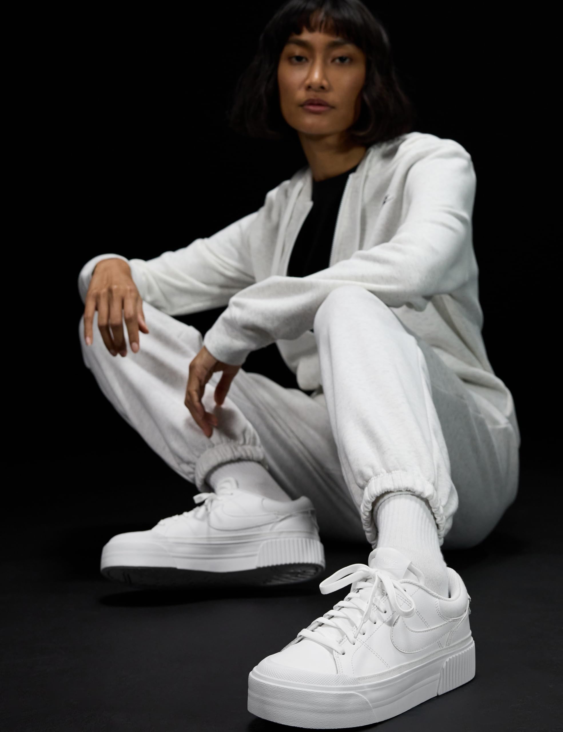 Nike Women's Court Legacy Lift Shoes: 8 White/White/White