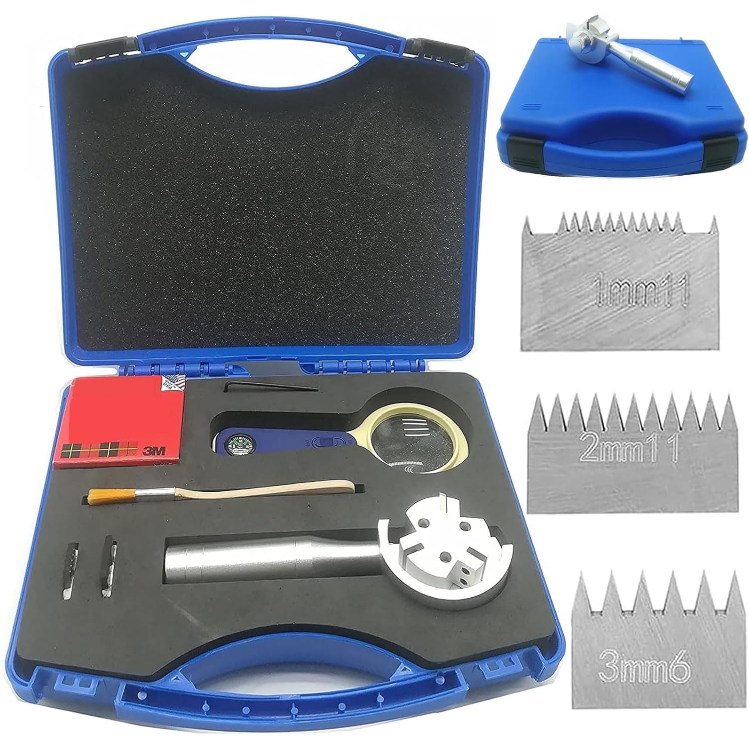 Kit De Prueba De Corte Transversal, Probador De Adherencia De Trama Cruzada, con Cuchillas De 1 Mm/2 Mm/3 Mm, Cinta Adhesiva, Llave Inglesa, Lupa, para La Evaluación De La Adherencia De