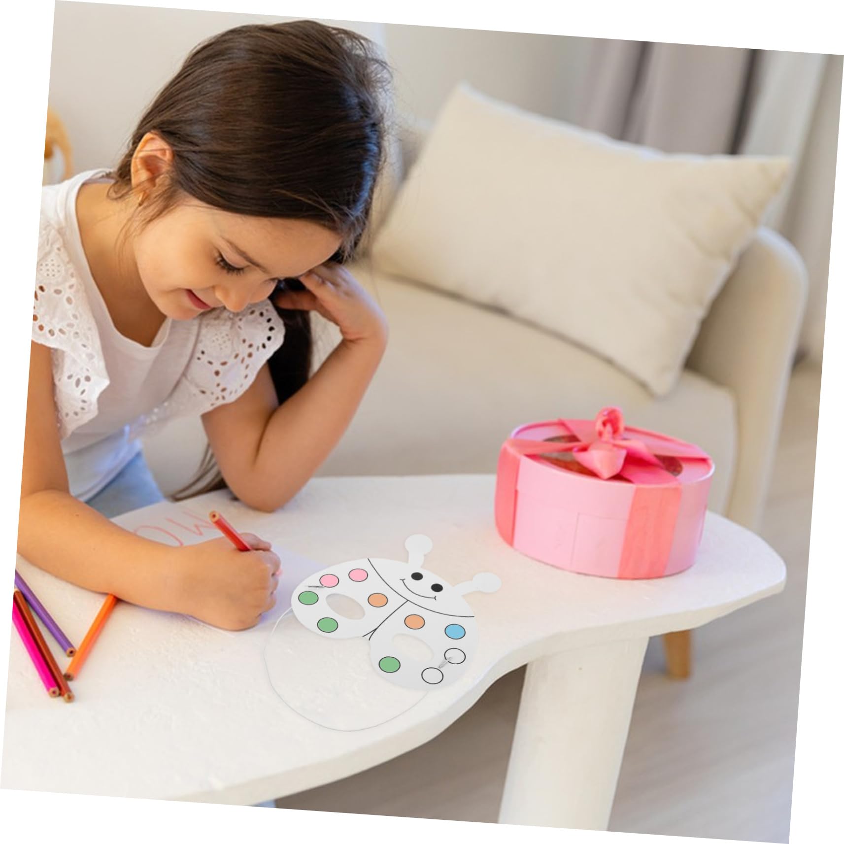 BESPORTBLE Set Maschere Bianche DIY 24 Pezzi Carta per Bambini | 12 Pennarelli ad Acquerello Inclusi, Festa Scuola Decor, Stile Animale per Pittura Creativa Stile Casuale