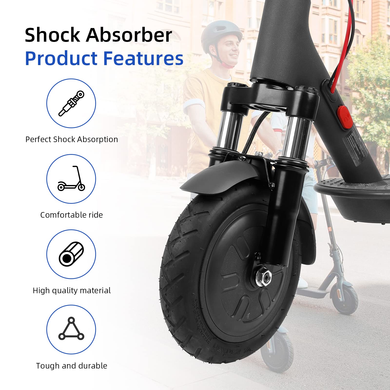 ulip Kit de suspension avant - Amortisseur avec béquille réglable - Garde-boue Fender Accessoires pour Xiaomi M365 Pro Pro2 1S MI3 Essential Lite Trottinette électrique