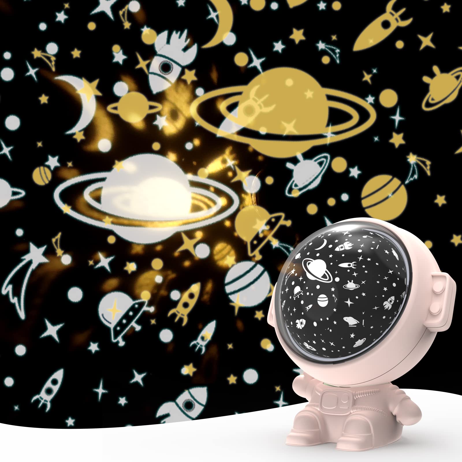 GoLine Valentines Girl Gifts, Astronaut Star Projector Night Light for Kids, Nightlight for Nursery Kid Toddlers Sister, Room Decor Moon Projector Christmas Easter for Girls