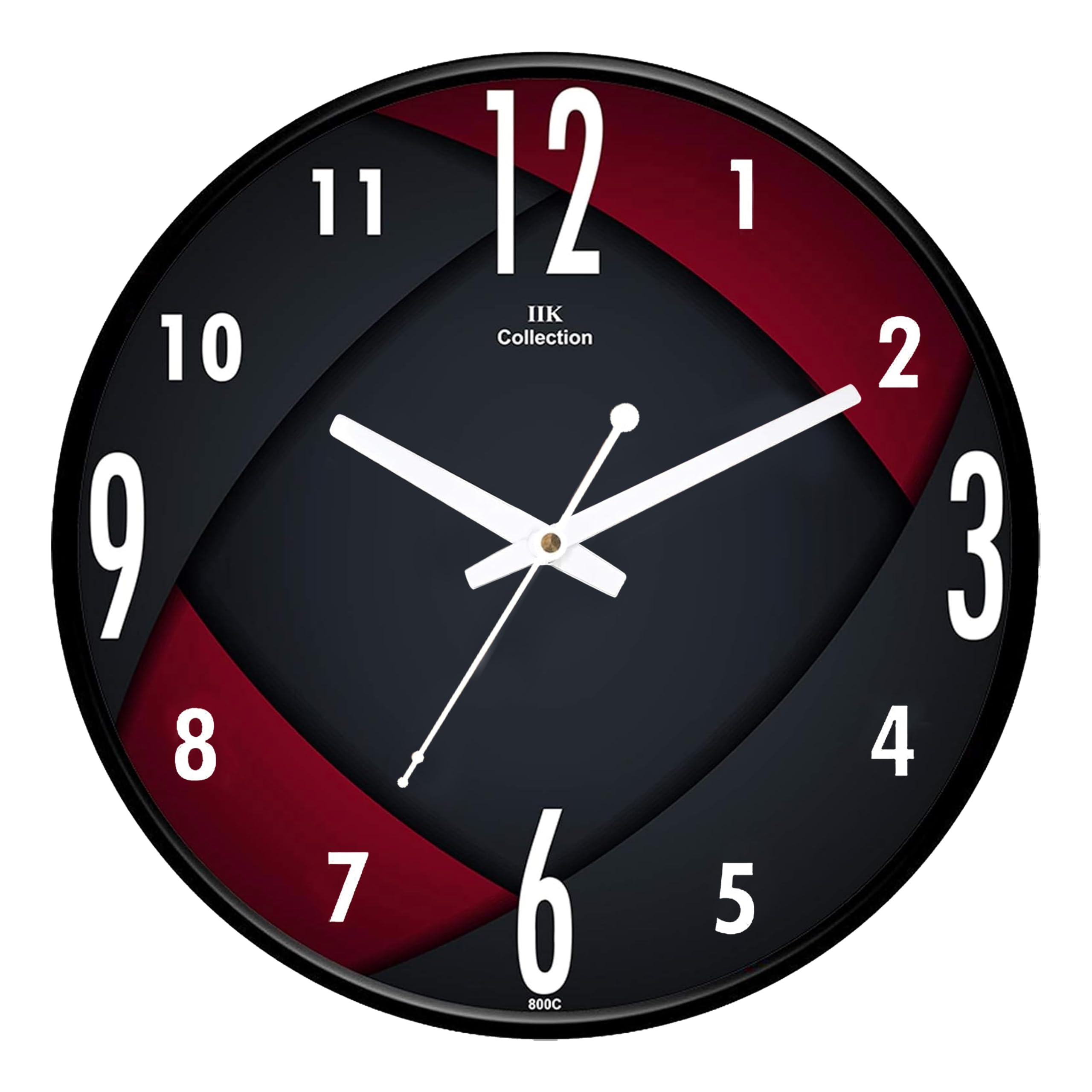 IIK Collection 12-Inch Designer Plastic Analogue Round Wall Clock for Home, Kitchen, Living Room, Bedroom, Office (30 Cm X 30 Cm X 6 Cm), Multicolor