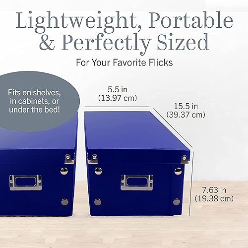 Miniatura 2 de Snap-N-Store Caja de almacenamiento para CD y DVD, paquete de 2, doble ancho, soportes de discos de 6.1 x 10.5 x 14 pulgadas con tapas para