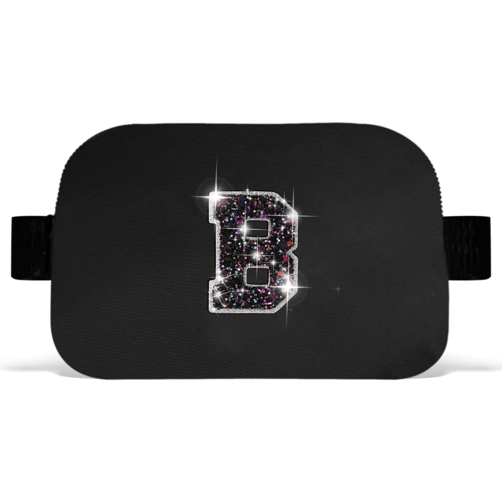 Uygafly Bridesmaid Gifts - Wedding Day Proposal, Bridal Shower, Maid of Honor - Fanny Pack Belt Crossbody Bag | Black, Initial B