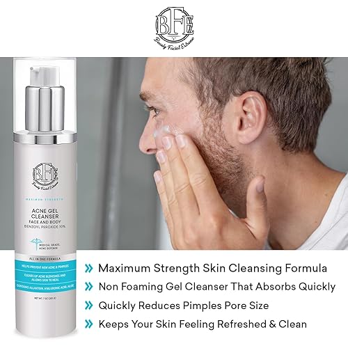 Miniatura 4 de Tratamiento de lavado facial para acné con peróxido de benzoilo al 10% - Combate las imperfecciones del acné al contacto para brotes quísticos, piel