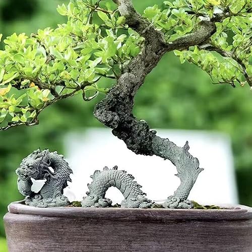 Miniatura 2 de livelyfish Estatua de dragón para acuario, adornos de piedra arenisca, decoración asiática para pecera de agua dulce y salada, paisaje, decoración