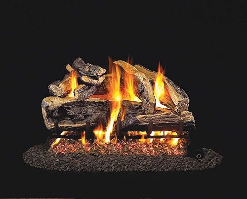 RealFyre - Juego de troncos de gas ventilados de roble dividido resistente carbonizado, 1820 pulgadas