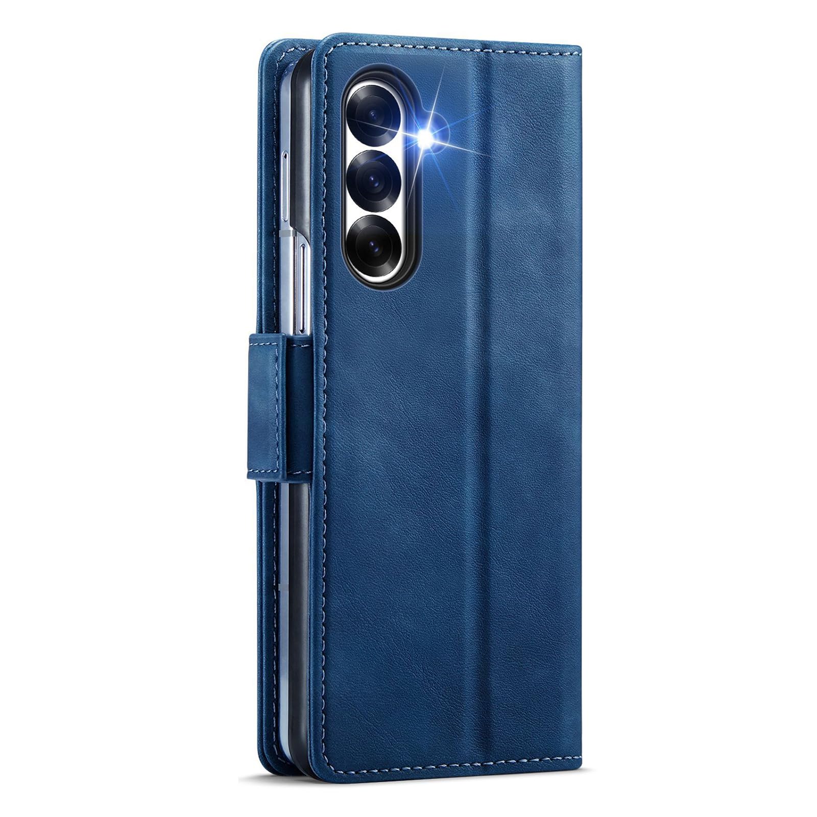 Cover Per Samsung Galaxy Z Fold 8 Ultra, Portafoglio Custodia in Pelle | Con Supporto S Pen Staffa Anticaduta Protezione Completa Chiusura Magnetica Guscio,Blu,Fold 8 Ultra